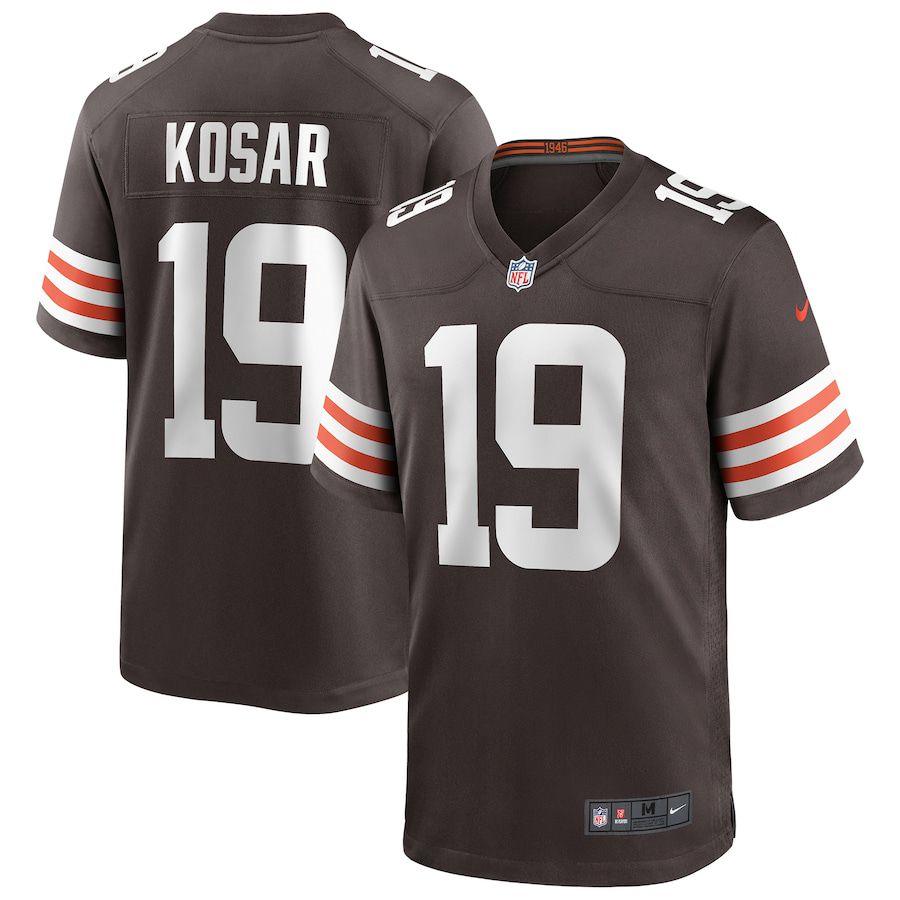 Men Cleveland Browns #19 Bernie Kosar Nike Brown Game Retired Player NFL Jersey